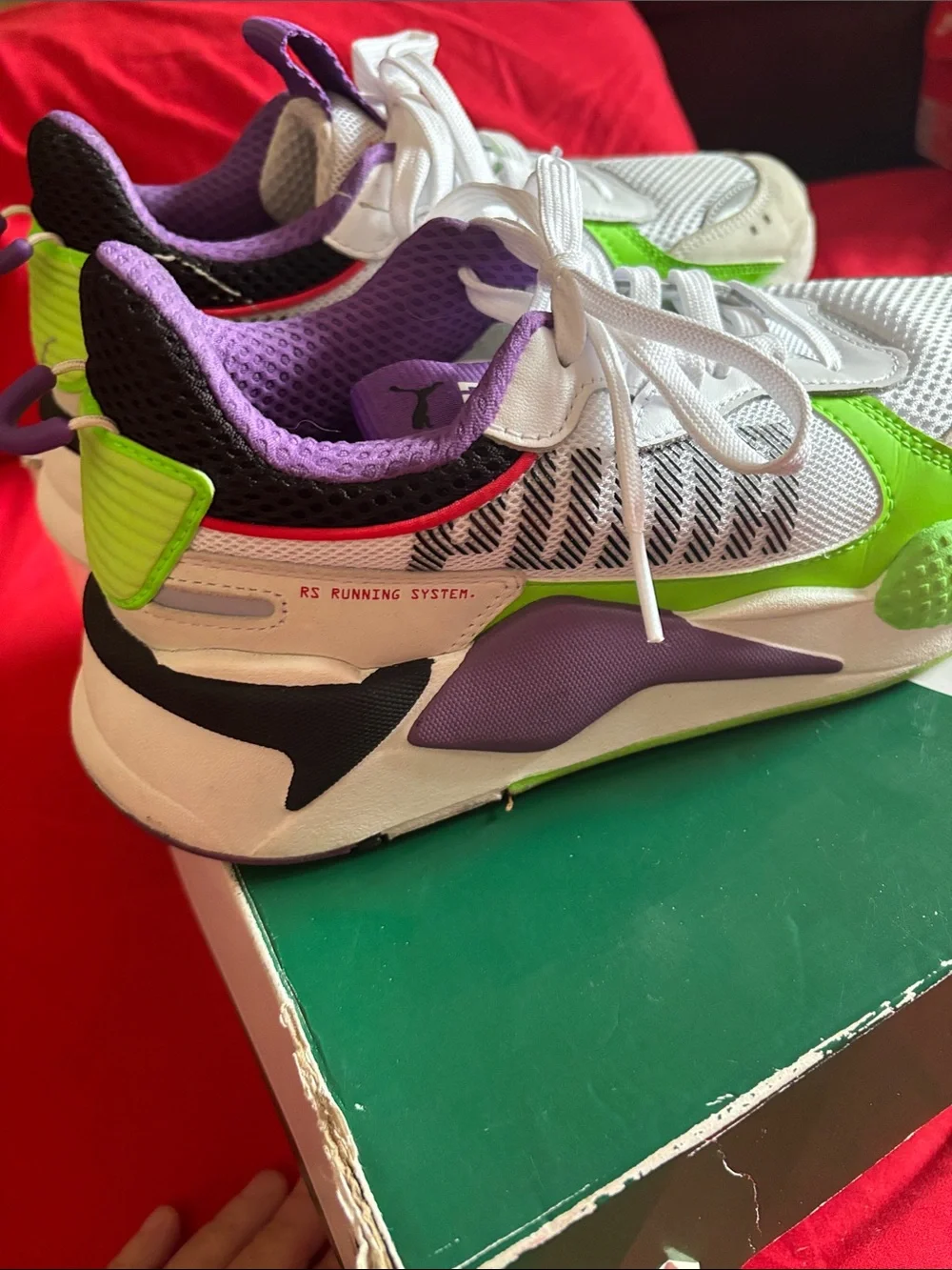 Puma White Purple and Lime men Athletic Sneakers 6 1/2 men